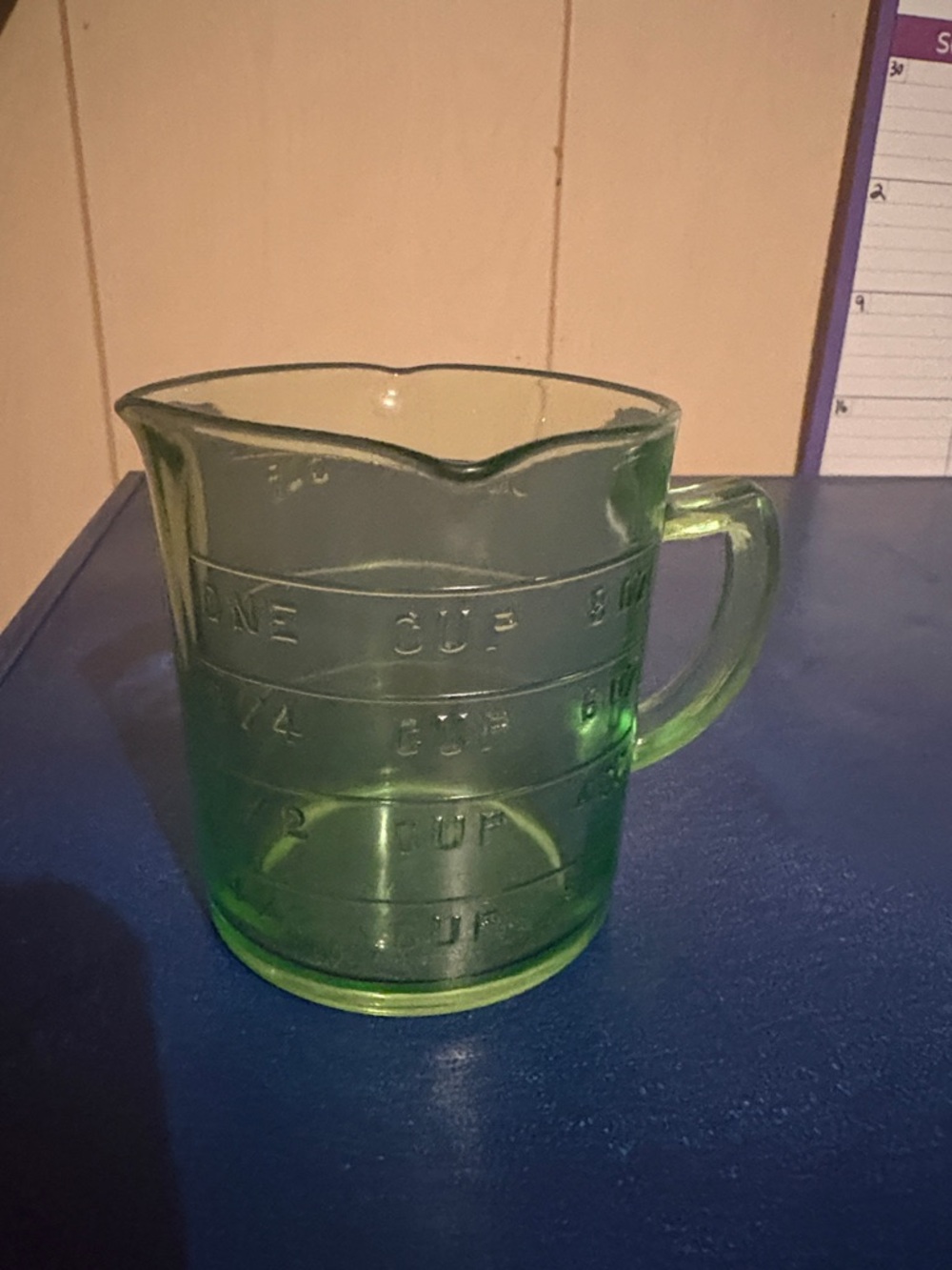 Uranium Glass Measuring Pitcher - Vintage Style